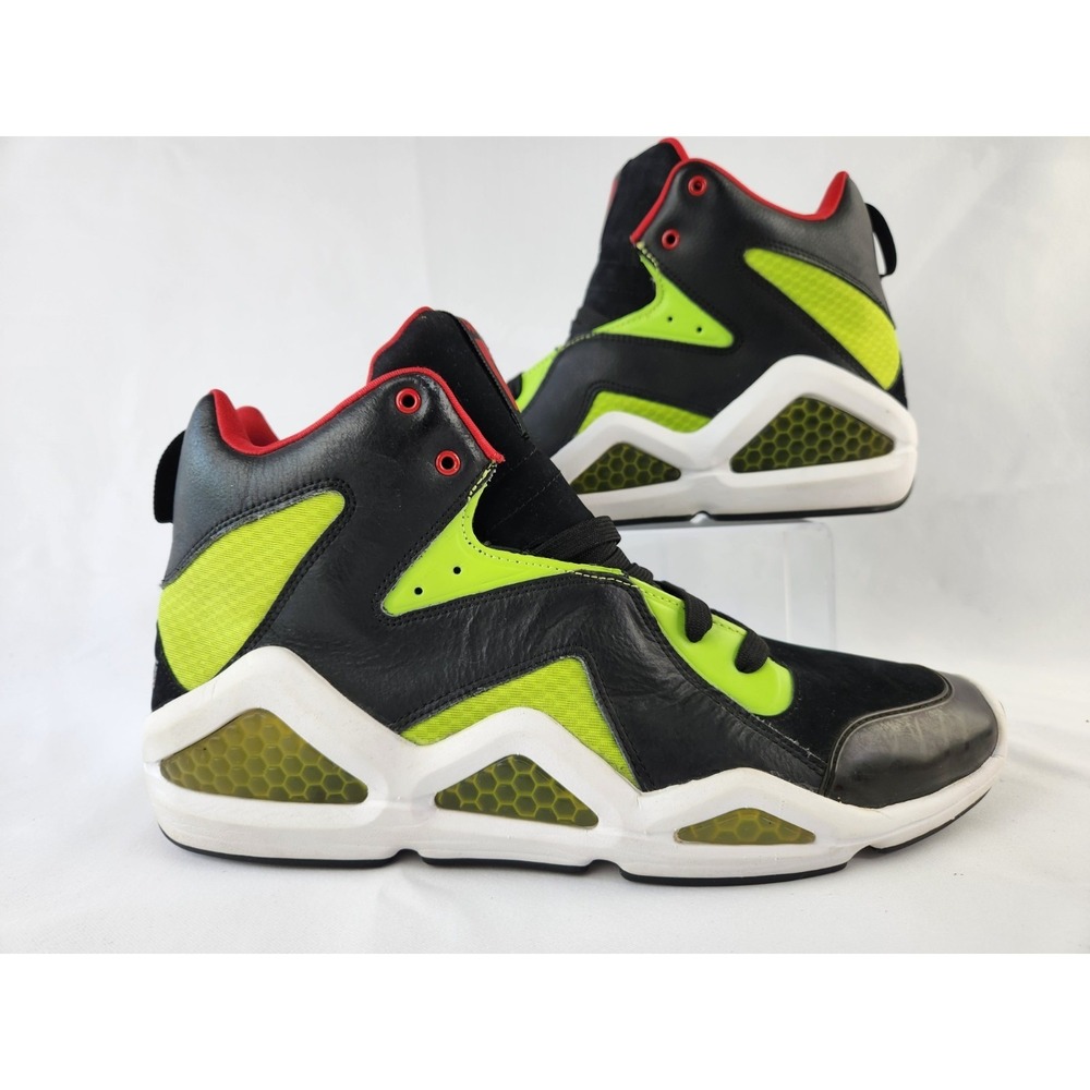 Reebok Kamikaze 3 III Black Sonic Green Red Basketball Size 11.5 Sneakers Shoes